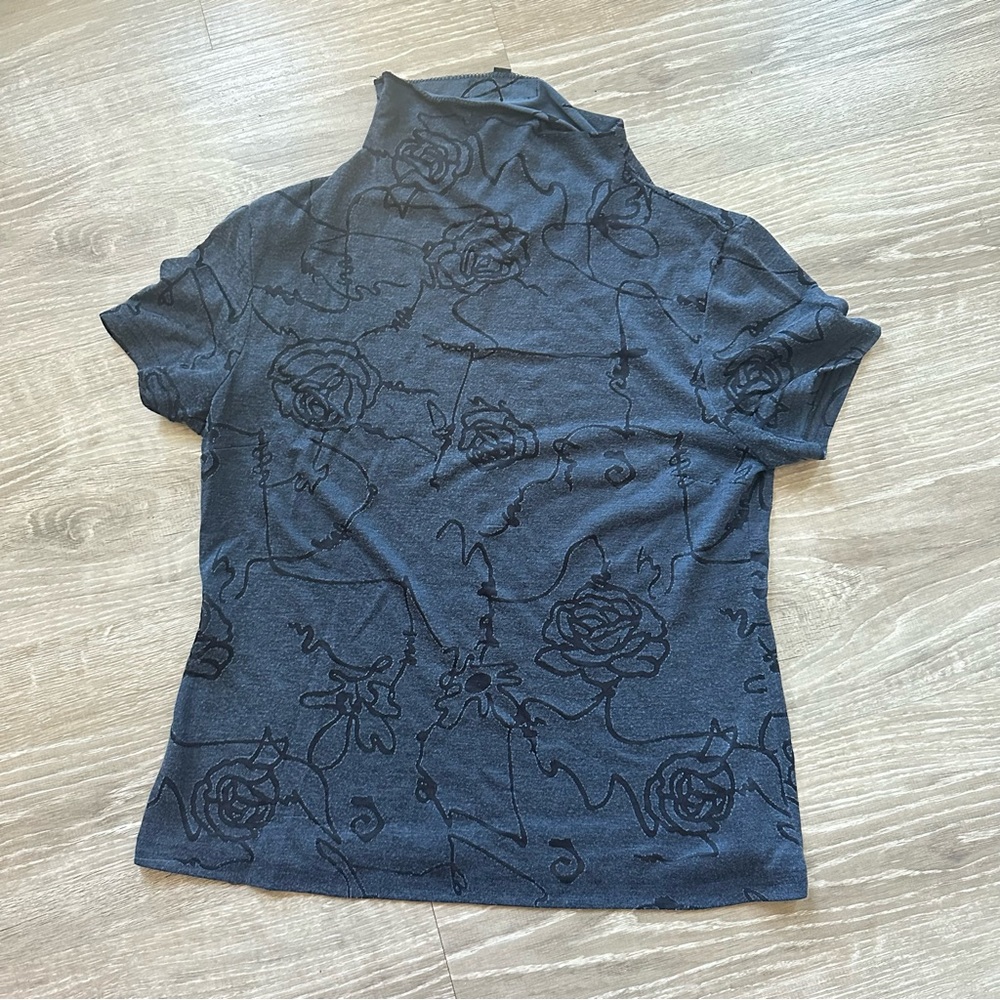 Mock neck floral blouse